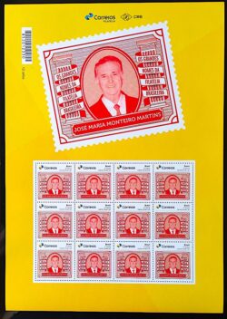 PB 191 Selo Personalizado Os Grandes Nomes da Filatelia Brasileira José Maria Monteiro Martins 2021 Folha