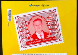 PB 191 Selo Personalizado Os Grandes Nomes da Filatelia Brasileira José Maria Monteiro Martins 2021 Vinheta