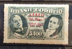 A 44 Selo Aereo Estado Novo Sobrecarga Vermelha Getulio Vargas 1941 1
