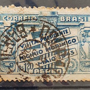 A 46 Selo Aereo Visita Presidente Higinio Morinigo do Paraguai 1943 3 Circulado