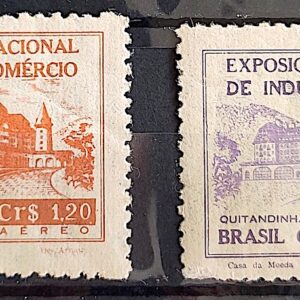 A 65 Selo Aereo Exposicao Internacional de Industria e Comercio Economia 1948