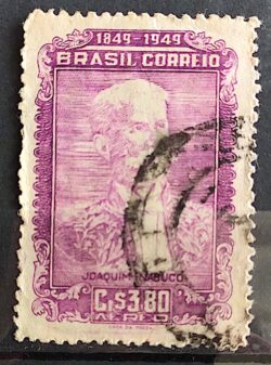 A 74 Selo Aereo Centenario Joaquim Nabuco Abolicionista 1949 Circulado 2