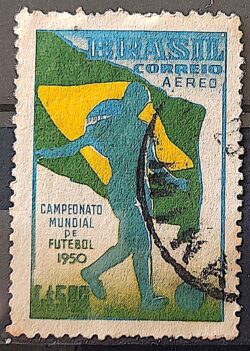 A 76 Selo Campeonato Mundial de Futebol Bandeia Futebol 1950 Circulado 6