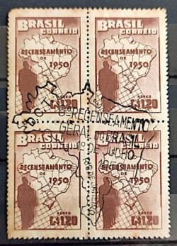 A 77 Selo Aereo Recenceamento Geral do Brasil Mapa Geografia 1950 Quadra CBC RJ