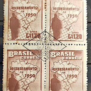 A 77 Selo Aereo Recenceamento Geral do Brasil Mapa Geografia 1950 Quadra CPD RJ