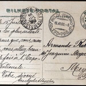 Bilhete Postal Exposicao Nacional 1908 1