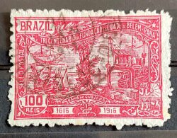 C 11 Selo Tricentenario de Belem Para Navio Porto Transporte 1916 6 Circulado