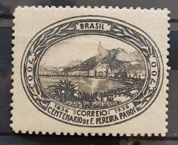 C 114 Selo Centenario de Nascimento de Francisco Pereira Passos Rio de Janeiro Botafogo 1937