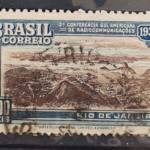 C 117 Selo Conferencia Sulamericana de Radiocomunicacao Comunicacao Rio de Janeiro 1937 2 Circulado