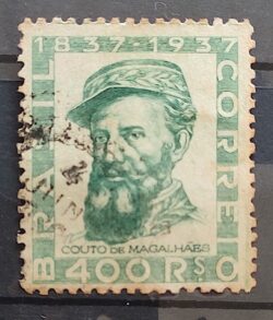 C 130 Selo Brigadeiro Couto de Magalhaes Militar Chapeu 1938 4 Circulado