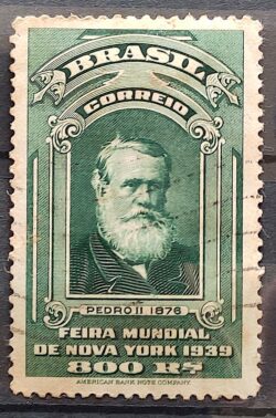 C 140 Selo Feira Mundial de Nova York Dom Pedro II 1939 1 Circulado