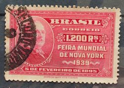 C 141 Selo Feira Mundial de Nova York Presidente Cleveland 2 Circulado