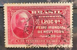 C 141 Selo Feira Mundial de Nova York Presidente Cleveland 1939 5 Circulado