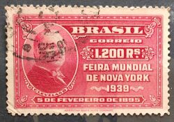 C 141 Selo Feira Mundial de Nova York Presidente Cleveland 1939 8 Circulado