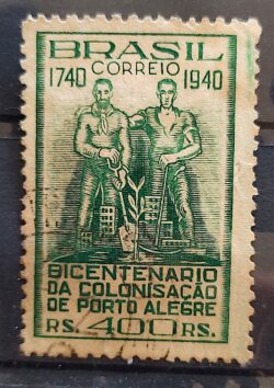 C 156 Selo Bicentenario da Colonizacao de Porto Alegre 1940 3 Circulado