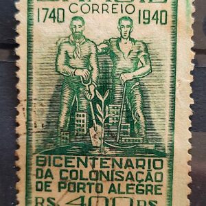 C 156 Selo Bicentenario da Colonizacao de Porto Alegre 1940 3 Circulado