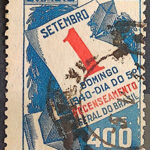 C 158 Selo Recenseamento Geral do Brasil Geografia 1940 Circulado 2