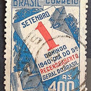 C 158 Selo Recenseamento Geral do Brasil Geografia 1940 Circulado 4
