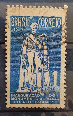 C 191 Selo Inauguracao do Monumento ao Barao do Rio Branco Diplomacia Direito 1944 1 Circulado