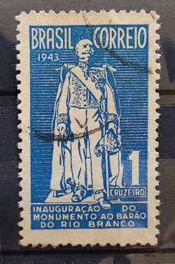C 191 Selo Inauguracao do Monumento ao Barao do Rio Branco Diplomacia Direito 1944 2 Circulado