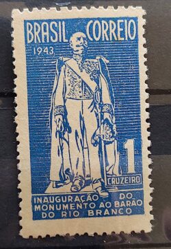 C 191 Selo Inauguracao do Monumento ao Barao do Rio Branco Diplomacia Direito 1944