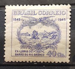 C 197 Selo Centenario do Barao do Rio Branco Diplomacia Direito 1945