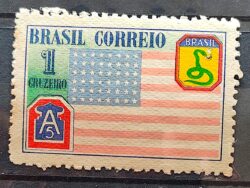 C 208 Selo Forca Expedicionaria Brasileira FEB Militar Bandeira Estados Unidos 1945 1