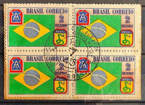 C 209 Selo Forca Expedicionaria Brasileira FEB Militar Cobra Bandeira 1945 Quadra CPD 3