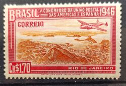 C 217 Selo Congresso UPAEP Congresso da Uniao Postal das Americas e Espanha Aviao 1946 1
