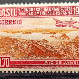 C 217 Selo Congresso UPAEP Congresso da Uniao Postal das Americas e Espanha Aviao 1946 1
