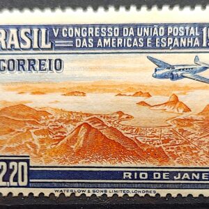 C 219 Selo Congresso UPAEP Congresso da Uniao Postal das Americas e Espanha Aviao 1946 1