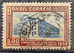 C 220 Selo Congresso UPAEP Congresso da Uniao Postal das Americas e Espanha Predio do Correio 1946 1 Circulado