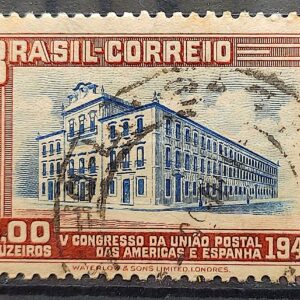 C 220 Selo Congresso UPAEP Congresso da Uniao Postal das Americas e Espanha Predio do Correio 1946 1 Circulado