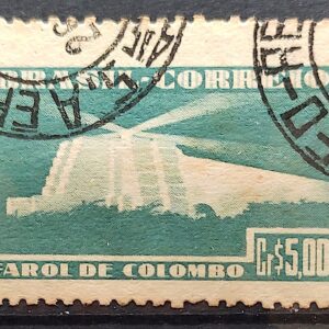C 222 Selo Pro Construcao Farol de Colombo 1946 1 Circulado