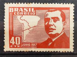 C 228 Selo Visita do Presidente do Chile Mapa Diplomacia 1947 1