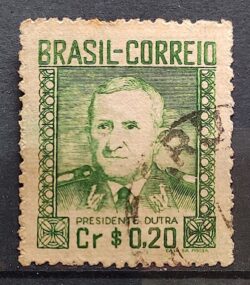 C 231A Selo Presidente Militar Eurico Gaspar Dutra 1947 Filigrana Q Circulado