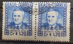 C 233 Selo Presidente Militar Eurico Gaspar Dutra 1947 3 Circulado Dupla