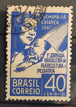 C 234 Selo Semana da Crianca Pediatria Saude 1947 Circulado 2