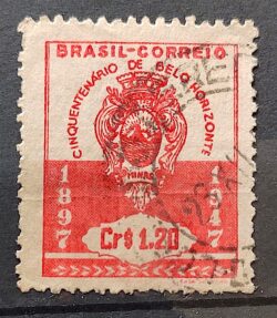 C 236 Selo 50 Anos de Belo Horizonte Brasao 1947 5 Circulado