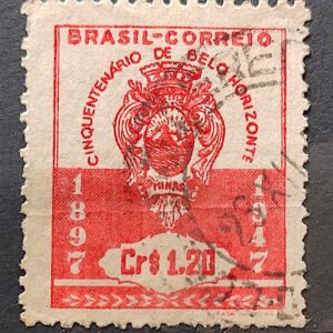 C 236 Selo 50 Anos de Belo Horizonte Brasao 1947 5 Circulado