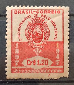 C 236 Selo 50 Anos de Belo Horizonte Brasao 1947 9