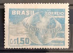 C 248 Selo Uniao Postal Universal UPU Mapa Servico Postal 1949 21