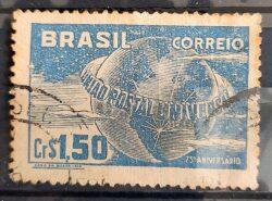 C 248 Selo Uniao Postal Universal UPU Mapa Servico Postal 1949 Circulado 10