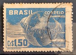 C 248 Selo Uniao Postal Universal UPU Mapa Servico Postal 1949 Circulado 11