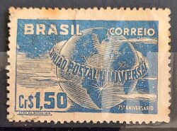 C 248 Selo Uniao Postal Universal UPU Mapa Servico Postal 1949 Circulado 12