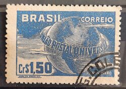 C 248 Selo Uniao Postal Universal UPU Mapa Servico Postal 1949 Circulado 15