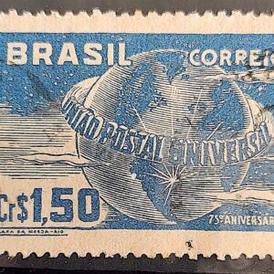 C 248 Selo Uniao Postal Universal UPU Mapa Servico Postal 1949 Circulado 16