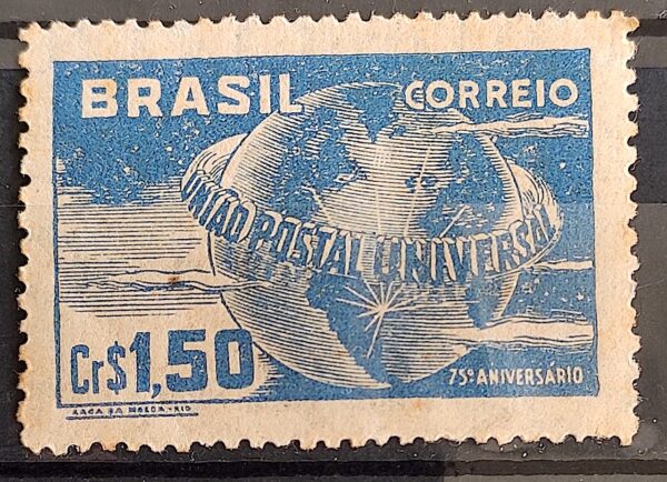 C 248 Selo Uniao Postal Universal UPU Mapa Servico Postal 1949 Circulado 19