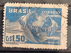 C 248 Selo Uniao Postal Universal UPU Mapa Servico Postal 1949 Circulado 2