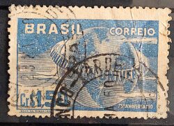 C 248 Selo Uniao Postal Universal UPU Mapa Servico Postal 1949 Circulado 3